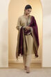 Maroon Poly Loom Side Striped Dupatta image number 1