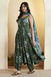 Green Viscose Rayon Straight Fusion Set image number 3