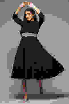 Black Rayon Straight Dress image number 3