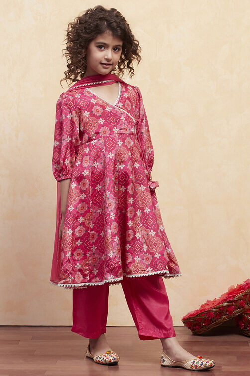Coral Pink Polyester Flared Suit Set image number 5