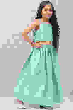 Turquoise Art Silk Lehenga Set image number 5