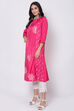 Fuchsia Viscose A-Line Printed Kurta image number 2