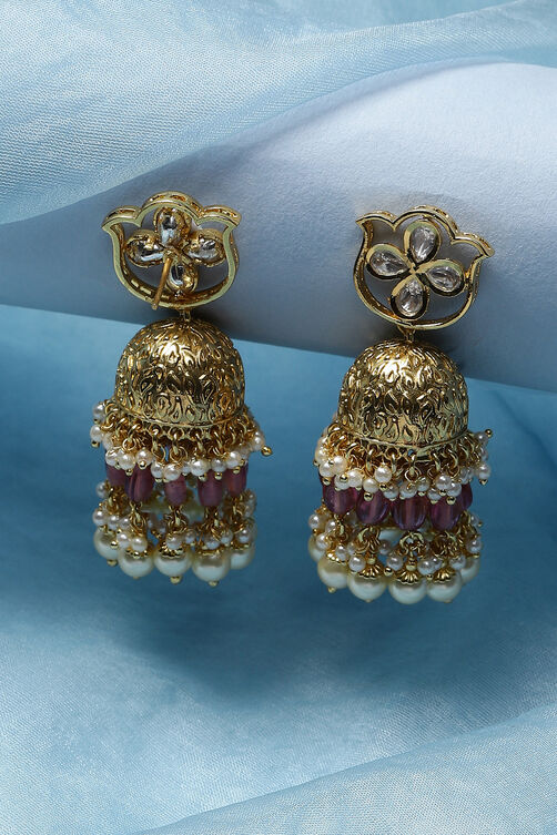 Gold Oxidised Jhumkis image number 1