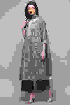 Blue Cotton A-Line Suit Set image number 4