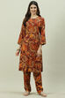 Brown Rayon Co-ord Set Kurta Pant Suit Set