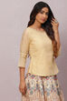 Beige Straight Art Silk Short Yarndyed Kurti image number 3
