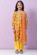 Yellow Poly Viscose Flared Straight Kurta Palazzo Suit Set image number 7