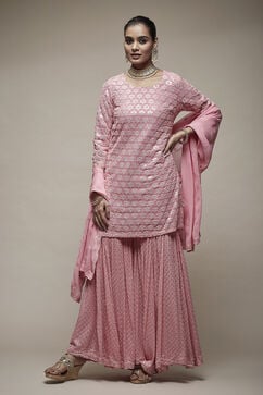 Pink Viscose Garara Suit Set image number 1