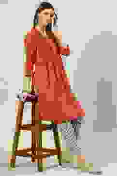 Rust Yarndyed Cotton Straight Kurta Slim Pants Suit Set image number 0