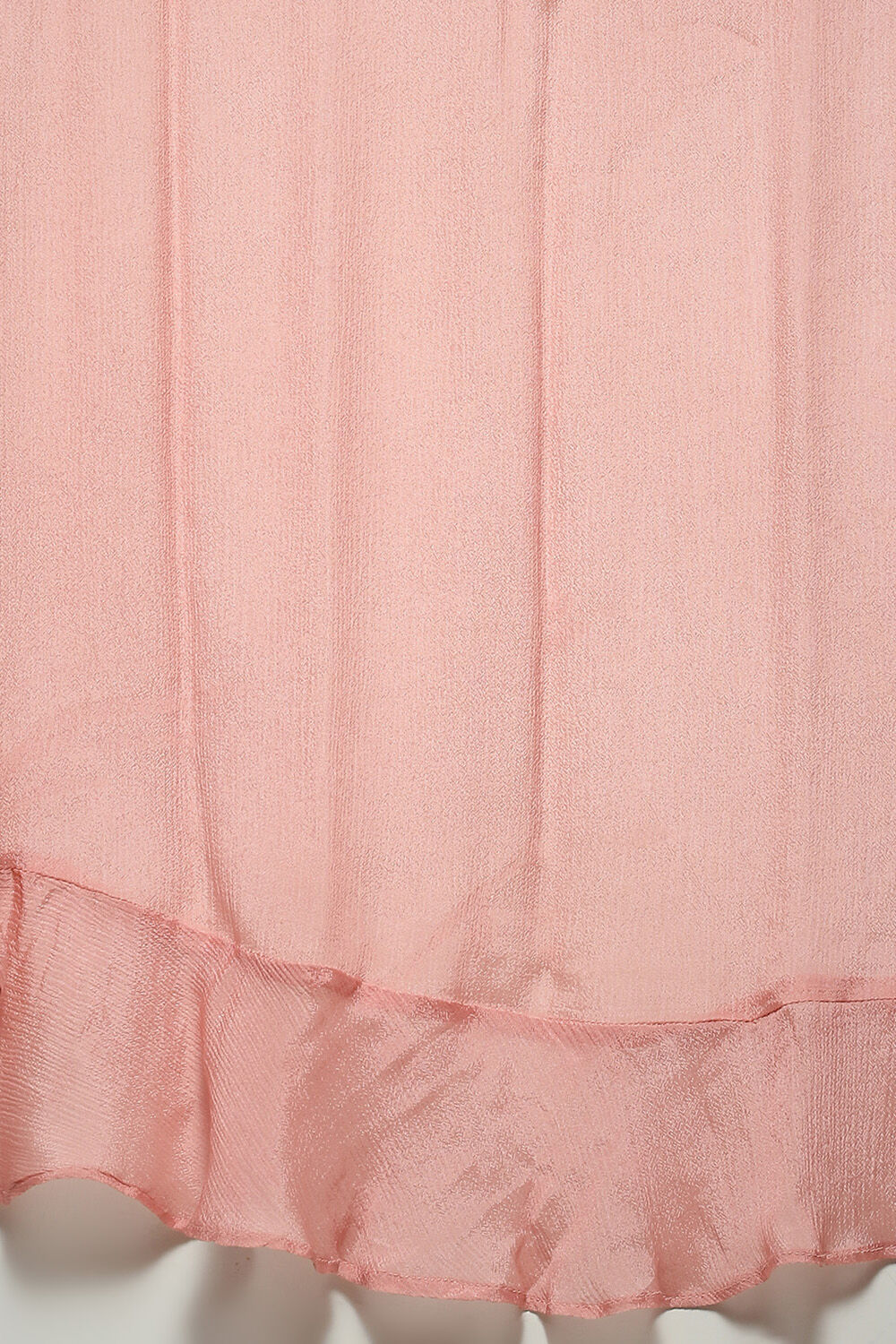 Dusty Pink Pre-Draped Nylon Saree With A Stitched Blouse image number 2