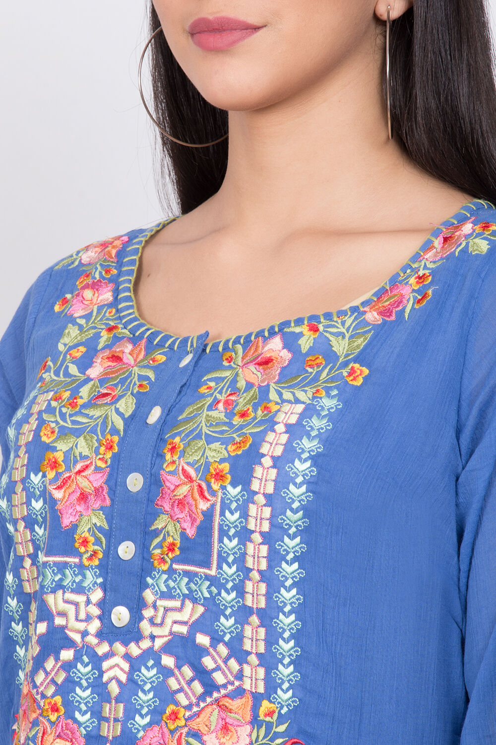 Blue Straight Kurta image number 1