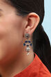 Oxidised Blue Brass Earrings image number 3