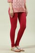 Camel Cotton Blend Solid Churidar image number 3