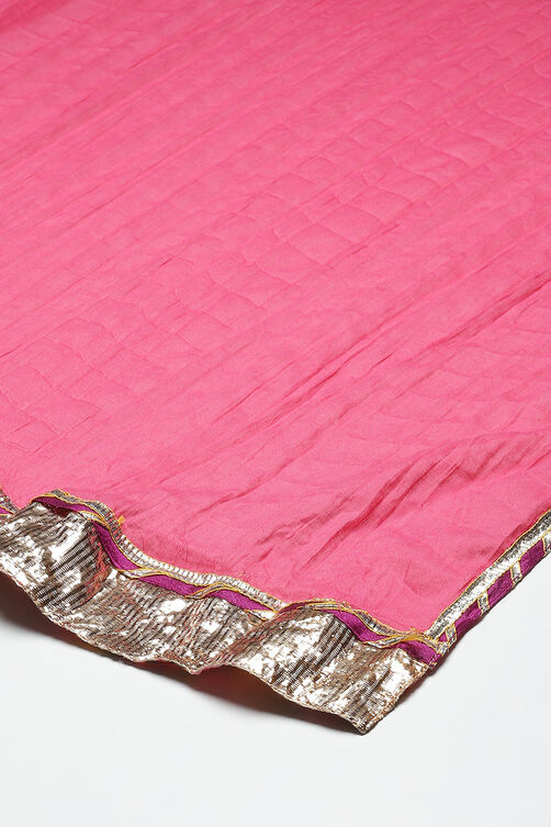 Pink Cotton Anarkali Kurta Palazzo Suit Set image number 8