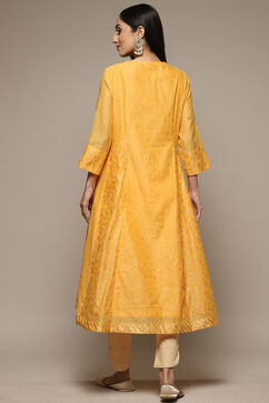 Mango Art Silk Flared Printed Kurta image number 2