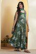 Green Viscose Rayon Straight Fusion Set image number 4