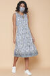 Blue Cotton Printed Kurta Dress image number 5