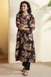 Grey Poly Viscose Floral  A-Line Kurta image number 0