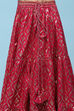 Fuschia Polyester Short Kurta Printed Suit Set image number 2