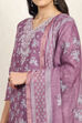 Mauve Linen Digital Print Unstitched Suit Set image number 2