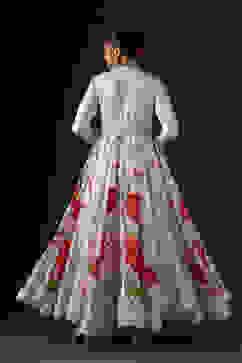 Rohit Bal Ivory Cotton Silk Anarkali Printed Suit Set image number 5