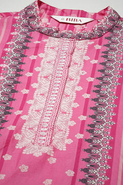 Plum Cotton Straight Printed Kurta image number 5