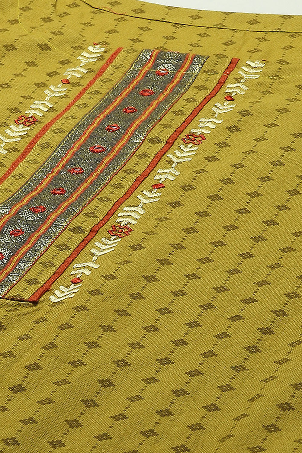 Blue Cotton Unstitched Suit Set image number 2