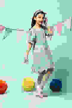 Multi-coloured Cotton Tiered Dress image number 3