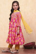 Pink Polyester Printed Tiered Suit Set image number 3