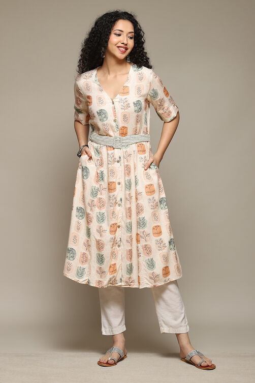 Organic Rayon Front Open Printed Kurta image number 0