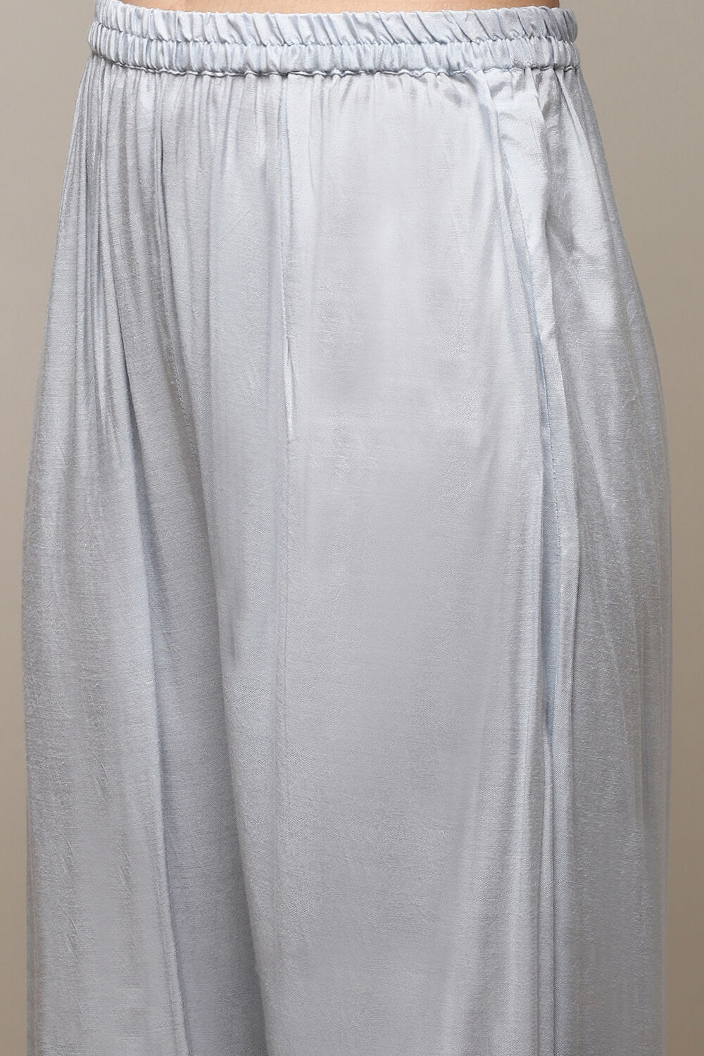 Light Blue Chanderi Blend Printed Unstitched Suit Set image number 3