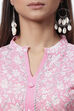Pink Cotton Screen Print Unstitched Suit Set image number 1