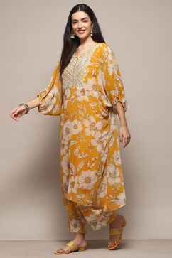 Yellow Polyester Straight Printed 2 Piece Set image number 3