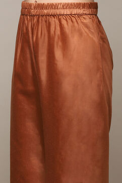 Rust Chanderi Blend Woven Unstitched Suit Set image number 3