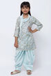 Sky Blue Nylon Straight Kurta Regular Pant Suit Set image number 0