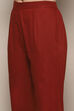 Beige Maroon Cotton Unstitched Suit set image number 3