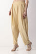 Gold Viscose Lycra Straight Solid Palazzos image number 3