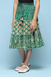 Green Rayon Printed Short Skirt image number 4