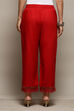Red Rayon Regular Solid Palazzo image number 4