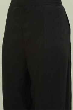 Black Cotton Silk Anarkali Kurta Palazzo Suit Set image number 2