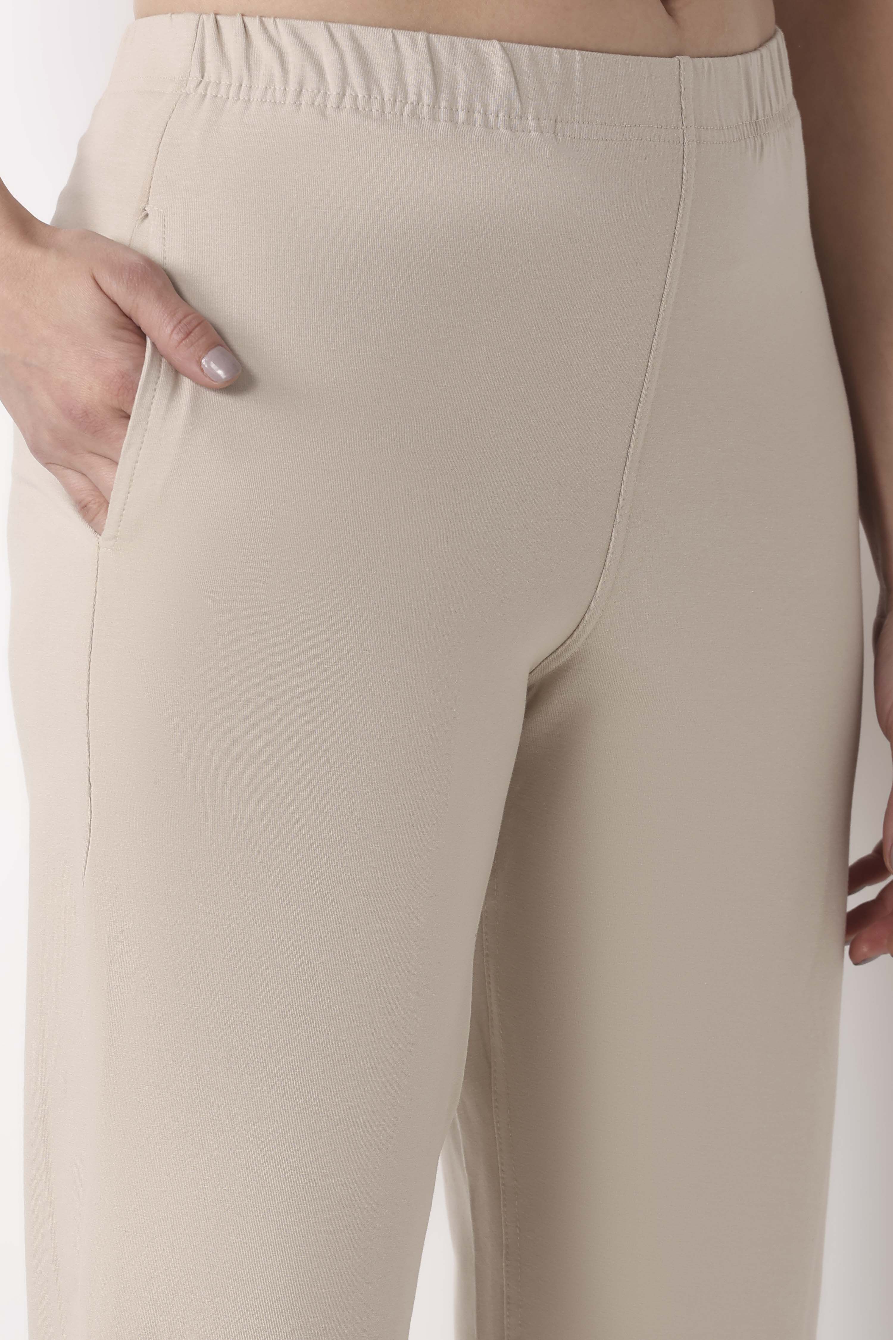 Black Cotton Lycra Fitted Pants image number 1