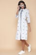 White Cotton Printed Dress image number 7