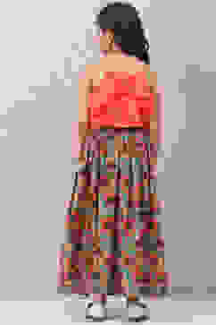 Red Viscose Straight Printed Kurta Set image number 4