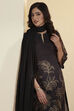 Black Viscose Blend Straight Suit Set image number 1