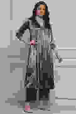 Green Blended Straight Printed Kurta Pants Set image number 5