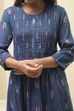 Navy Ikat Yarndyed Kurta image number 1