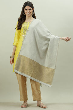 Beige Acrylic Yarndyed Dupatta image number 0