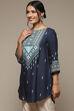 Navy LIVA Printed Kurti image number 2