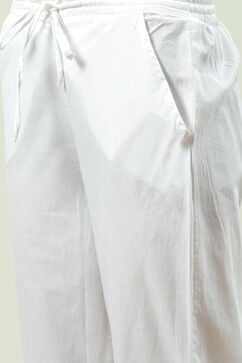 Black and White Cotton Straight Kurta Regular Pant Suit Set image number 5