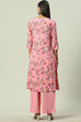 Pink Viscose A-Line Kurta Palazzo Suit Set image number 4